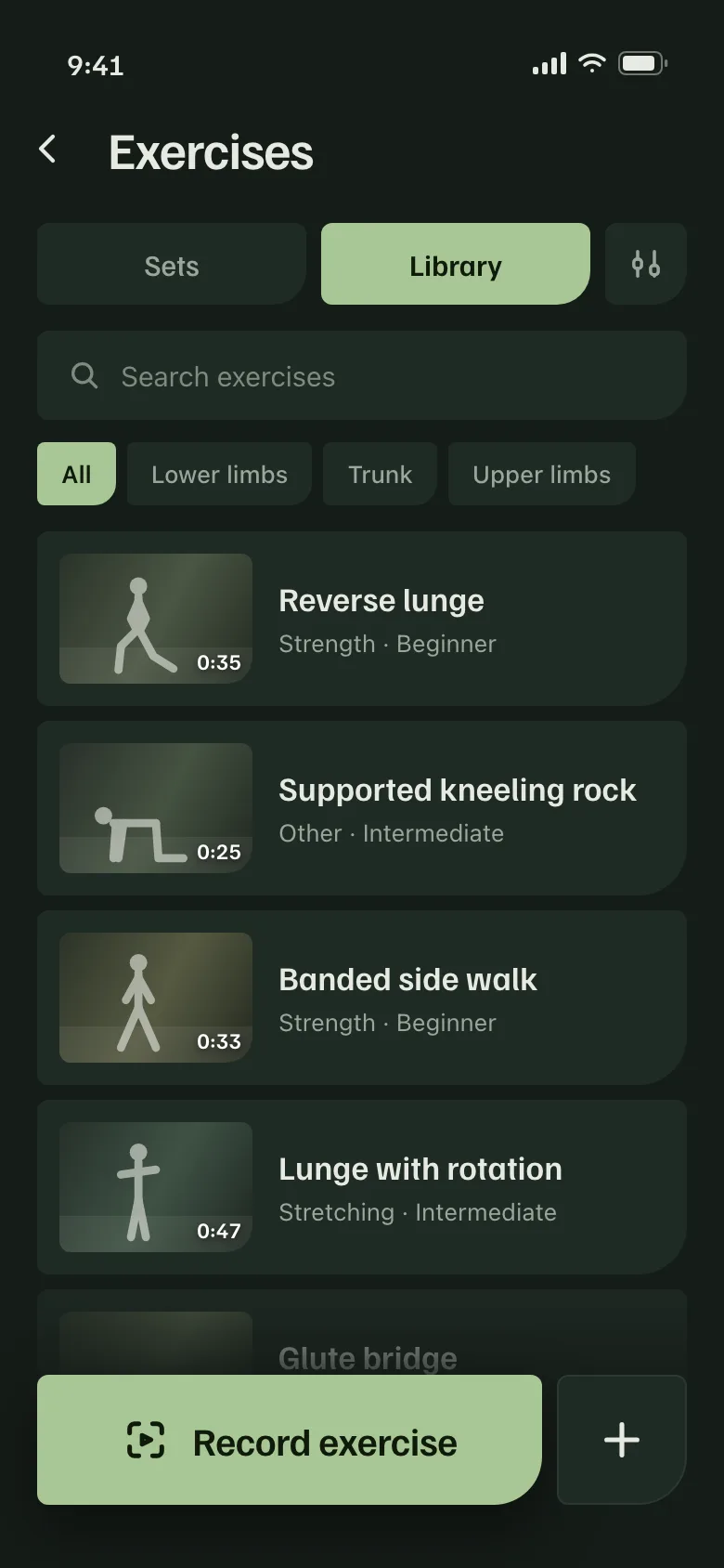 Your exercise library