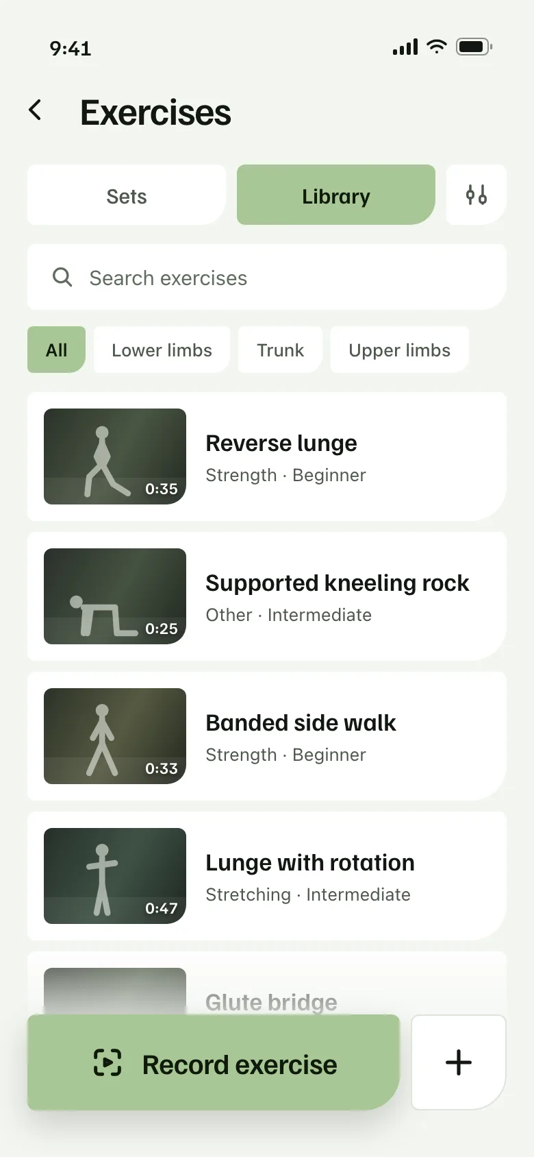 Your exercise library