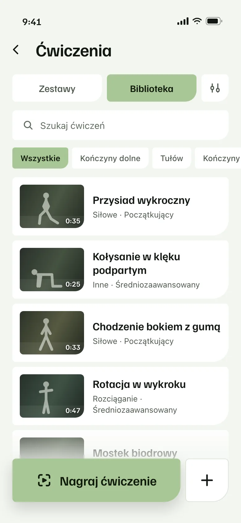Twoja biblioteka ćwiczeń